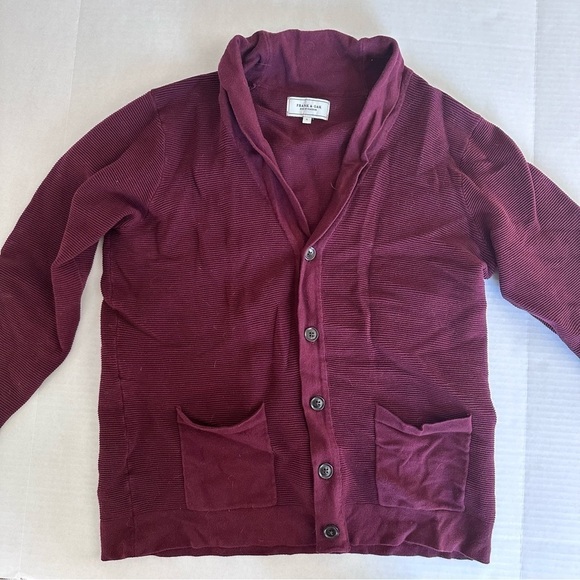 Frank & Oak Cotton Cardigan Blazer Size Large Jacket Sweatshirt Sweater - Picture 1 of 7